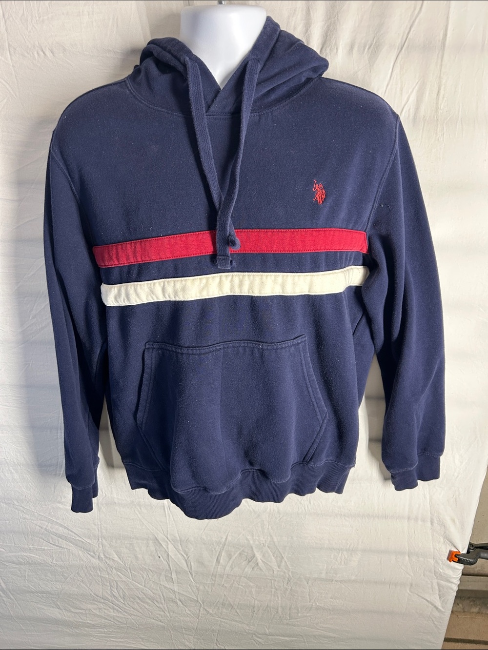 U.S. Polo Assn. Navy Hoodie with Red Accent